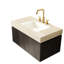 Meuble-lavabo suspendu de 91 cm (36 po) avec lavabo, armoire de rangement en contreplaqué, comptoir en pierre frittée, lavabo en céramique, 3 trous pour robinetterie, préassemblé, finition, multicouche avec dessus, percé, résistant au feu