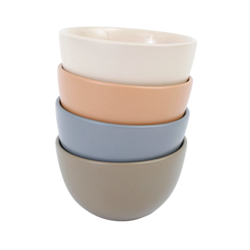 Gibson Home 4 Piece 4" Stoneware Bowl Set in Assorted Colors