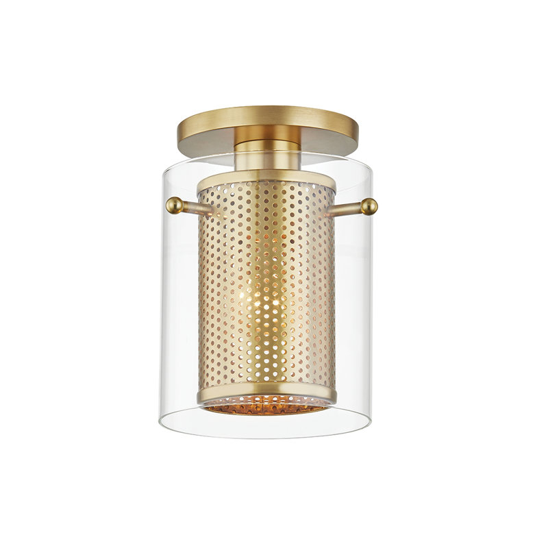 Elanor 1 Light Semi Flush, Aged Brass