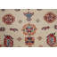 Tapis de couloir unique en laine noué à la main ivoire / rouge nouvel âge 2 pi 8 po x 9 pi 9 po