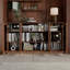 Buffet 100% bois massif 65 po avec portes en verre transparent et tablettes réglables-2078533421