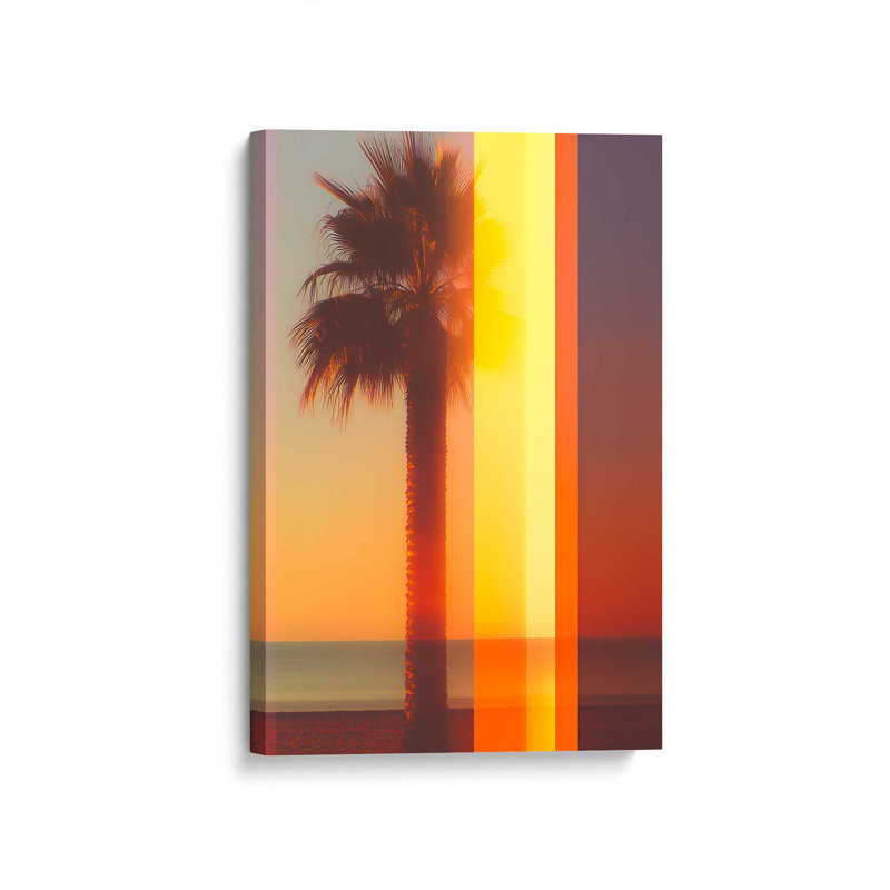 «Pixel Palms II» par ARTIST, reproduction d'art sur toile, H 40 po x l 30 po