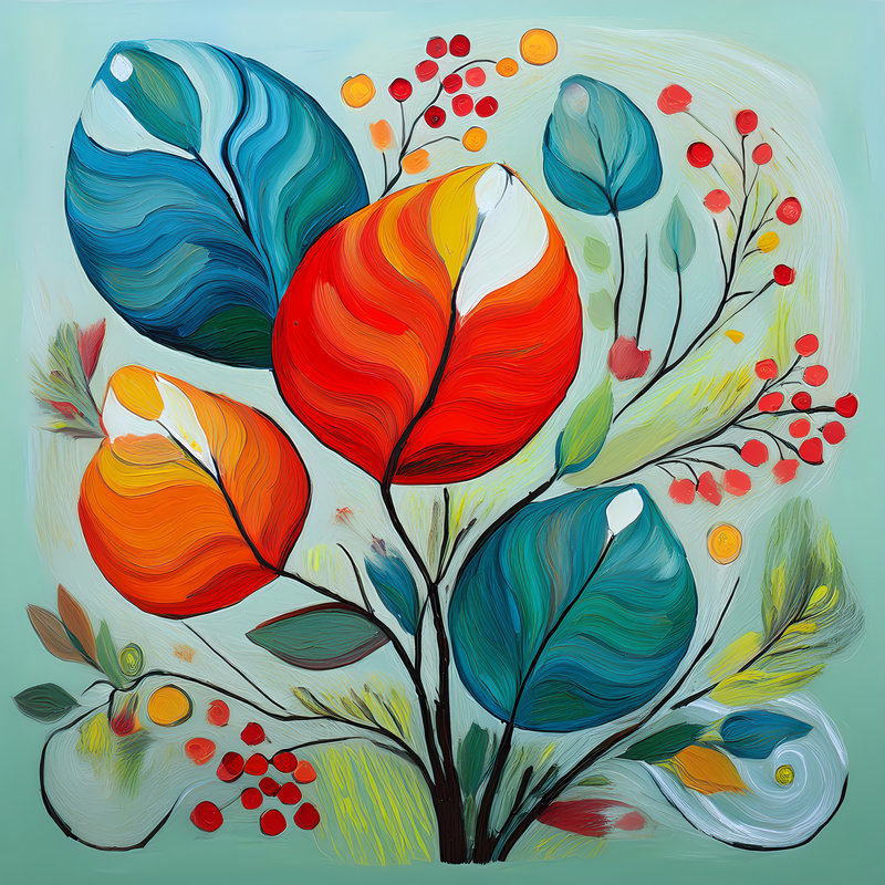 Vibrant Bloom, 24" H x 24" W