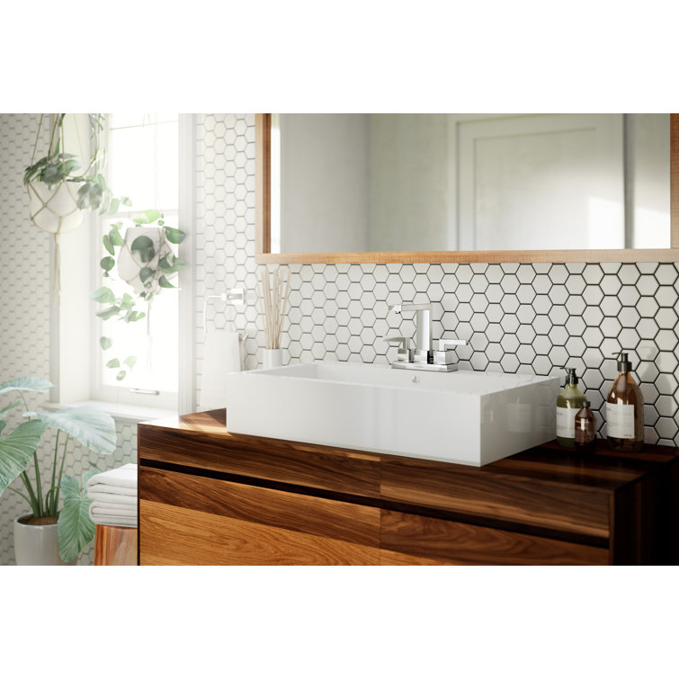 Duro 4 in. Centerset Two-Handle Bathroom Faucet with Push Pop Drain