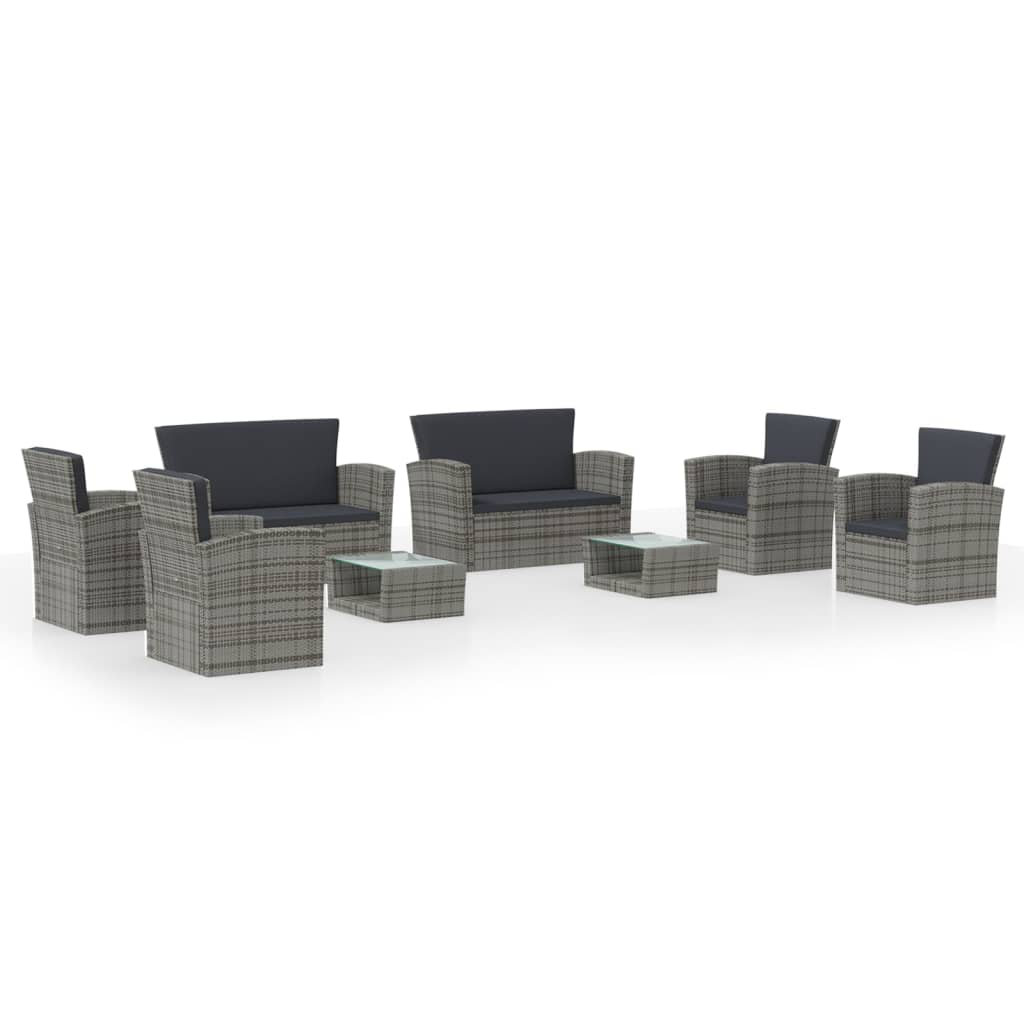 Sofa-Set Gallegos aus Polyrattan mit Polster