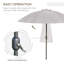 Outsunny 2.5m Shanghai Garden Parasol Umbrella with Crank&Tilt Light Grey