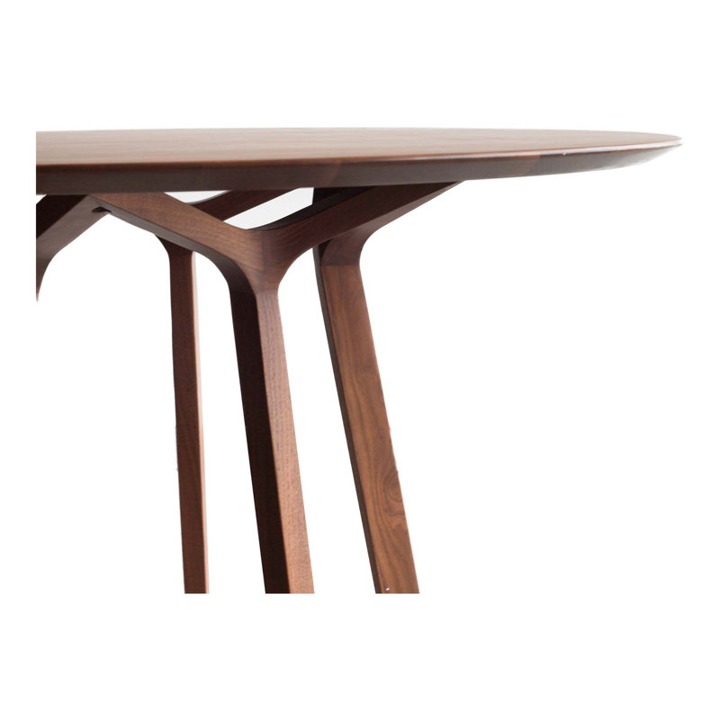 Round Dining Table with Solid Walnut Construction