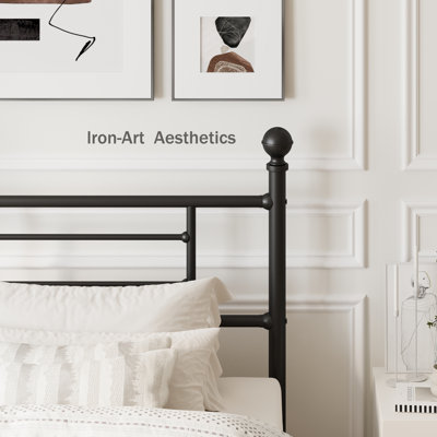 Annalaura 42" H Metal Platform Bed with Headboard