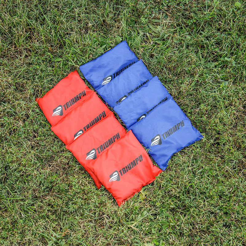 Patriotic American Flag Cornhole Set with Red and Blue Bean Bags