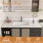 Dessus de meuble-lavabo en marbre de 43 pouces, comptoir blanc avec 3 trous de robinet pré-percés, comptoir de salle de bain avec lavabo central rectangulaire encastré et dosseret de 4 po de hauteur, Bianco Carrara Venato-50356770