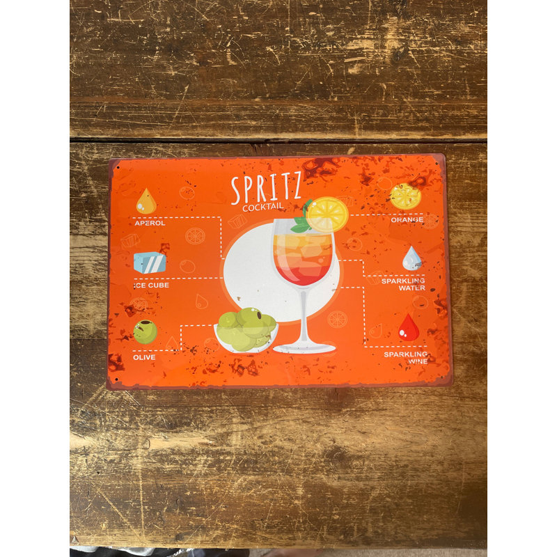 3378 Food & Beverage Wall Decor on Metal, 28cm H x 40cm W