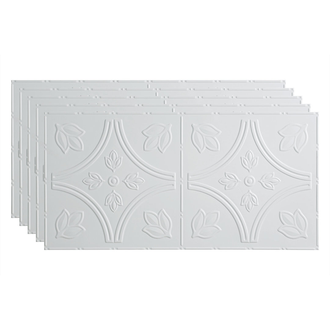 FASÄDE Traditional Style/Pattern 5 Decorative Vinyl 2ft x 4ft Glue Up Ceiling Panel (Set of 5) Fasade 