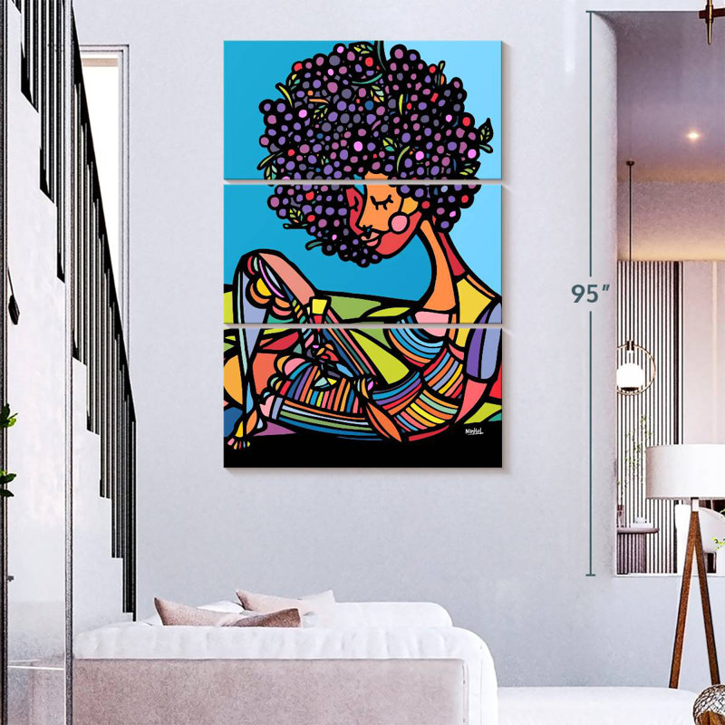 Leisha Afro, 74" H x 48" W