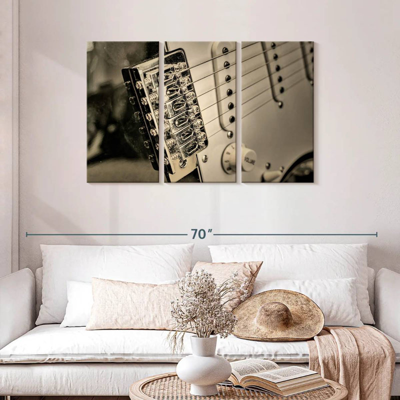 Abarca Timeless Silver Guitar, 28" H x 45" W