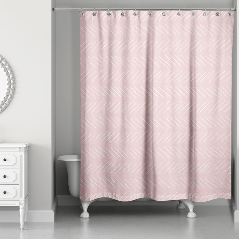 Rideau de douche géométrique simple, Rosé