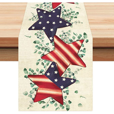 American Flag Stars Eucalyptus 4Th Of July 13*72 Inches (Star&Olive, 13X72)