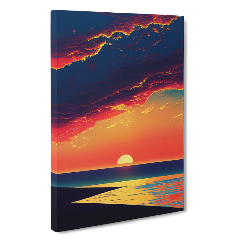 XC1022-165X A Superb Ocean Sunset - Wrapped Canvas Print, 60cm H x 40cm W x 3cm D