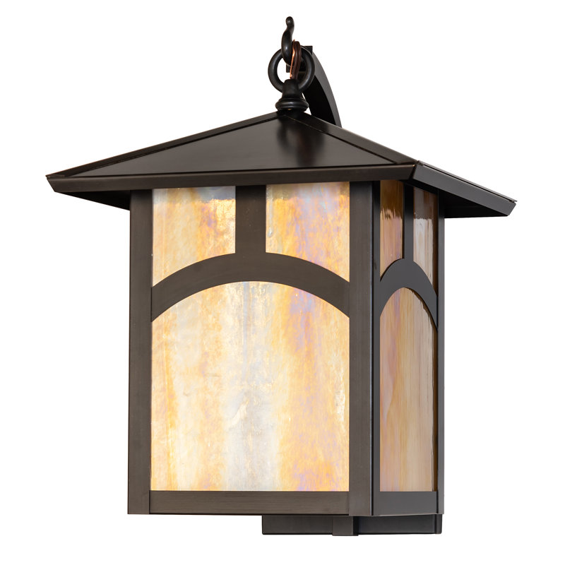 1 - Light Armed Sconce, 16" H x 12" W x 15" D, Craftsman Brown