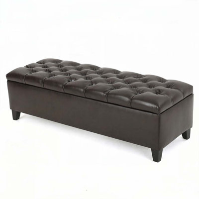 Boucle Upholstered Bench with Rubber Wood Legs,