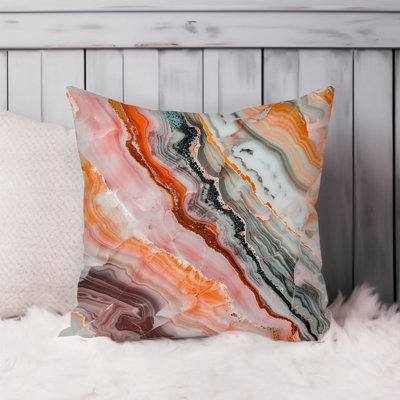 Abstract Geode Pattern Marble VII Modern Throw Pillow Cover