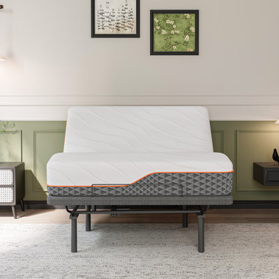 Adjustable Bed with 12" Hybrid Mattress, Massage, Wireless Remote, App Control, Zero Gravity, Underbed Light, USB & Type C Ports on both sides