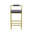 Ensemble de 2 tabourets de bar avec dossier et repose-pieds, chaises de salle à manger rembourrées en velours pour îlot de cuisine (doré et gris)-119331661-119331659