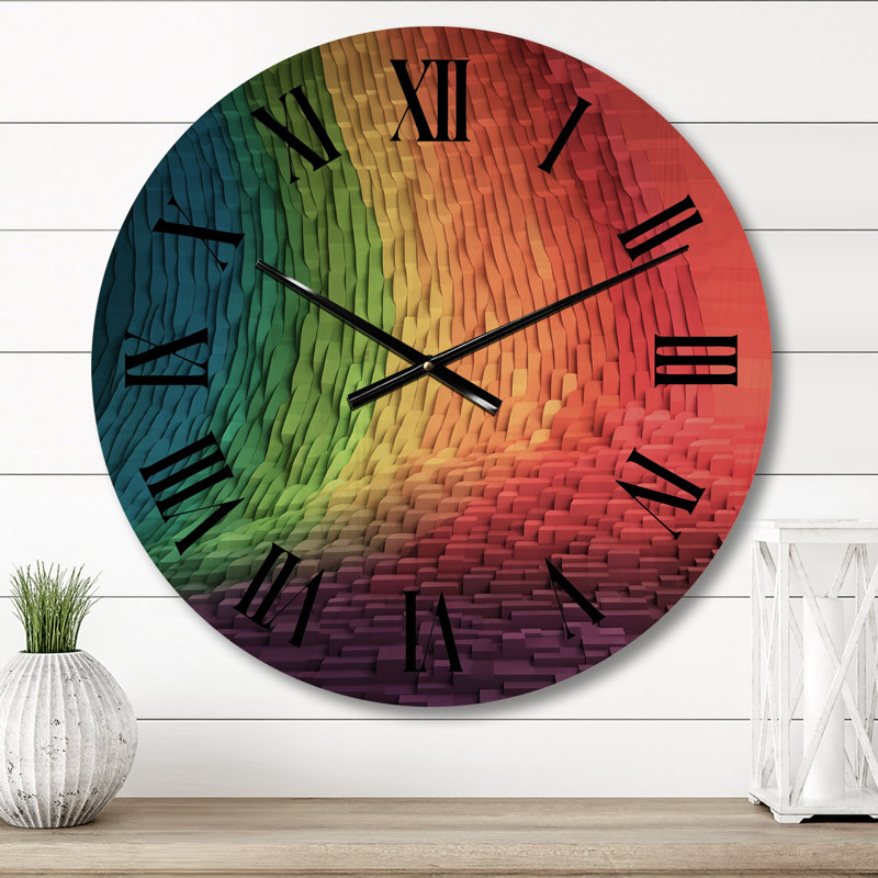 Horloge murale en bois massif Tanisha, Moyenne