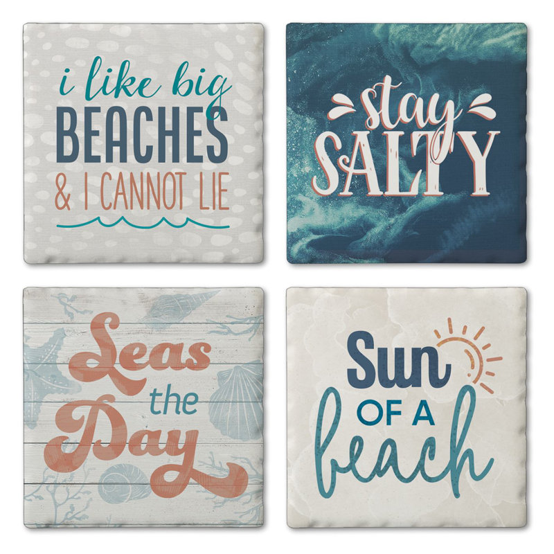 Stoneware Square 4 Piece Coaster Set