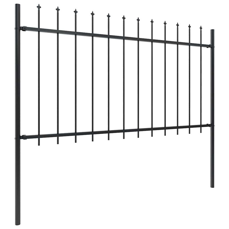 Clôture en métal noir Kimmswick, H 11,2 pi x l 4,9 pi