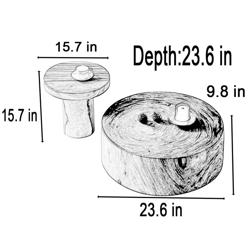 Klemperer, 9.8" H x 23.6" L x 23.6" W