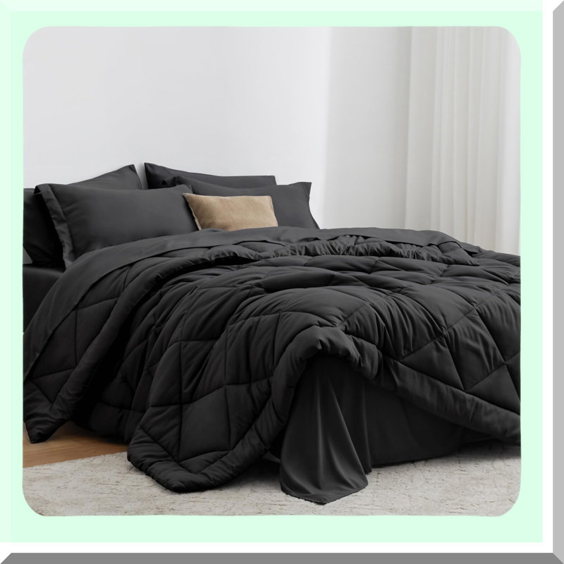 Dream Comforter Set - 7 Piece Bed in a Bag - All Season Bedding Bundle with Comforter, Sheets, Pillowcases, and Shams - Size Comfort Sleep Kit