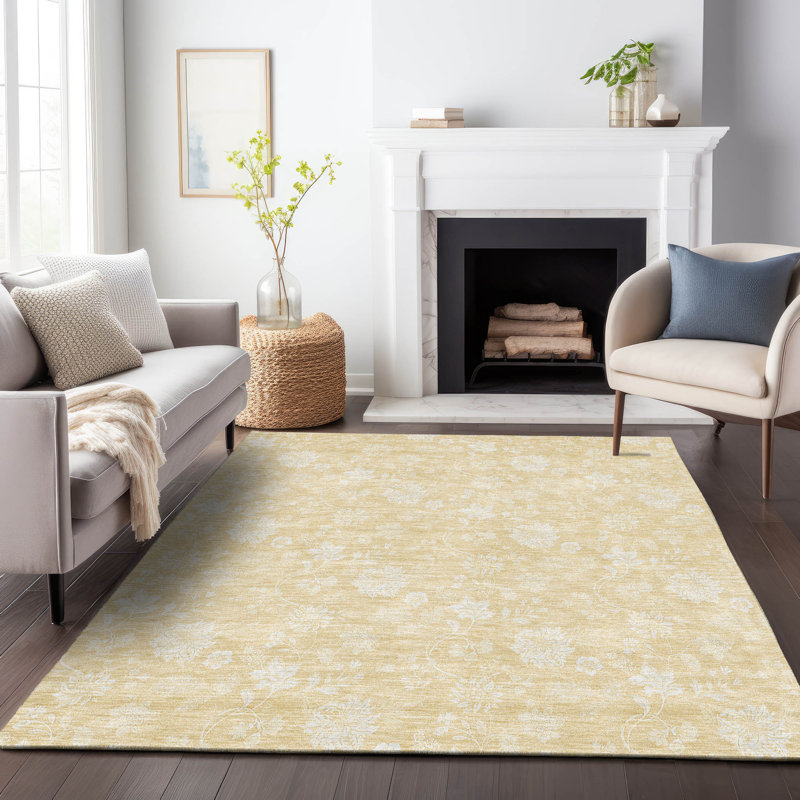 Premium Machine Washable Prisco Honey Rug, Rectangle 8' x 10'