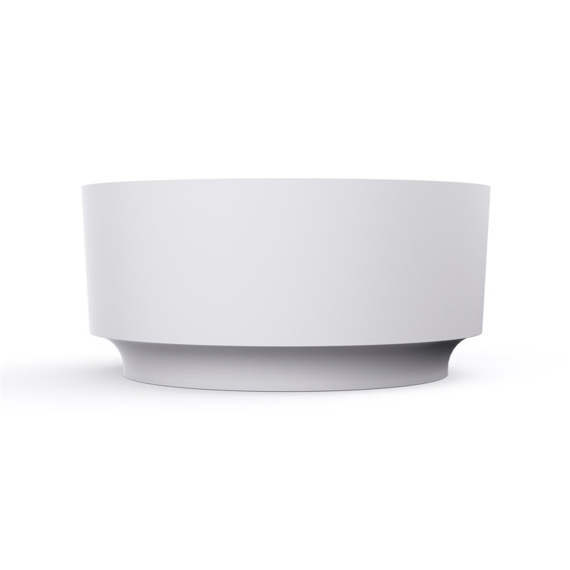 49 Inch Round Shape Freestanding Solid Surface Soaking Bathtub For Bathroom