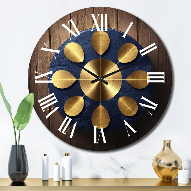 Horloge murale sacrée géométrique sacrée bleue II, Grand