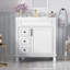 Meuble-lavabo de 30 po avec lavabo en céramique, petite armoire de salle de bain, armoire moderne avec 2 tiroirs et tablette réglable-351350533-351350648-351350654