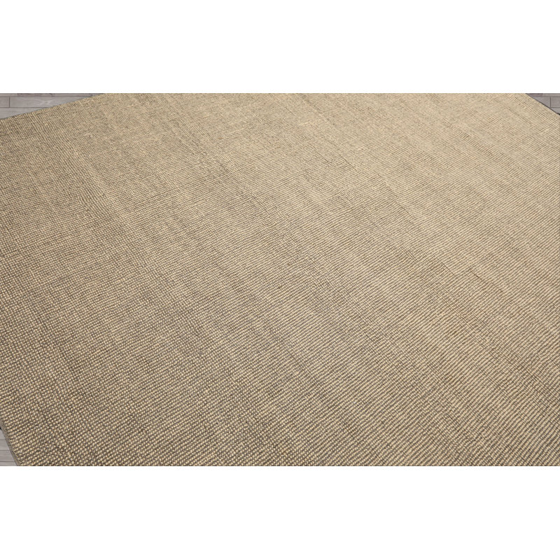 Tapis contemporain beige en laine tissé à la main 8 x 8, Beige/Tan, Square 8'