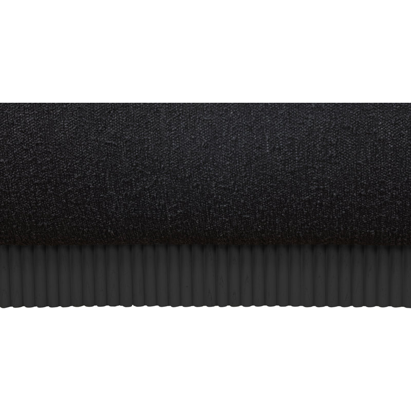 Rigby Upholstered Platform Bed, King, Black Boucle Fabric