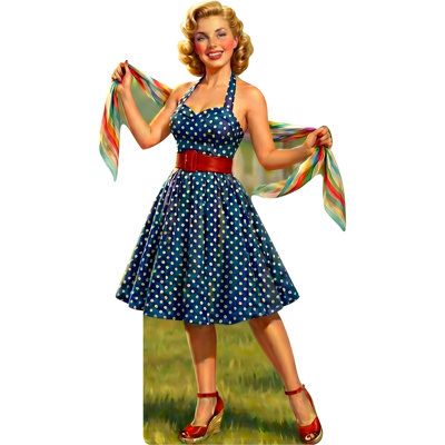 SP13714, pin-up des années 1950, femme, pin-up, carton découpé, debout, debout