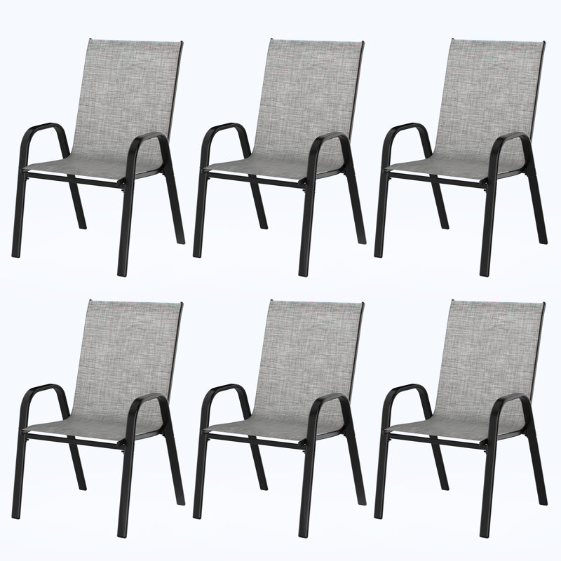 Chaise de salle à manger d'extérieur grise (ensemble de 6), Grey