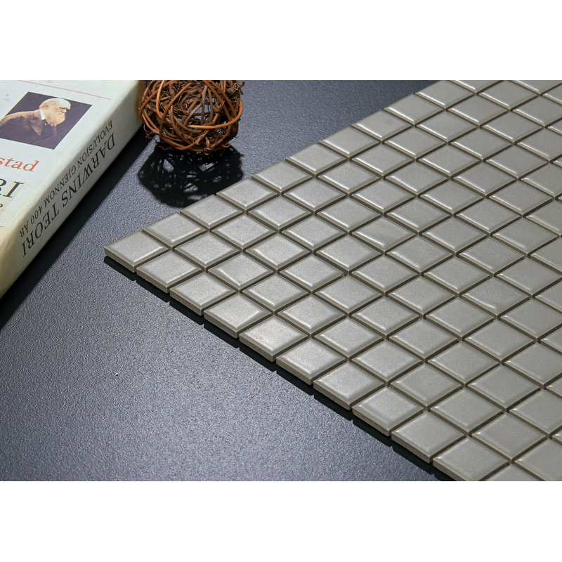 Vintage 1" x 1" Porcelain Mosaic Wall & Floor Tile, Gray