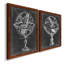 Armillary Sphere on Charcoal I - Ensemble de 2 peintures sur toile encadrées-794708435-794708455