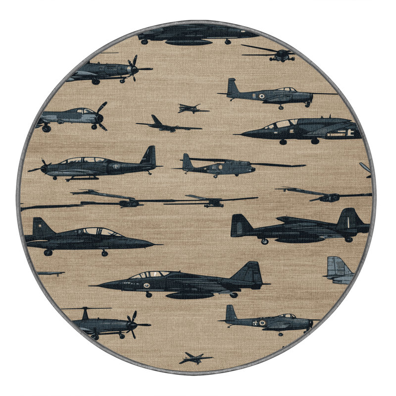 Tapis de transport gris lavable à la machine, Rond 6 pi