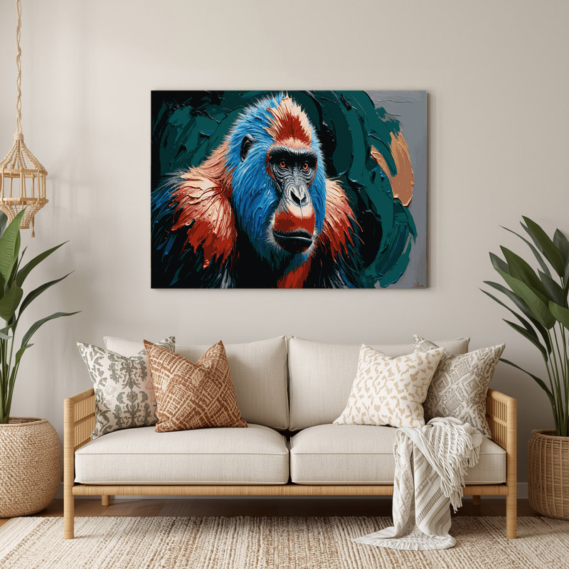Art mural bleu faune, H 12 po x l 18 po