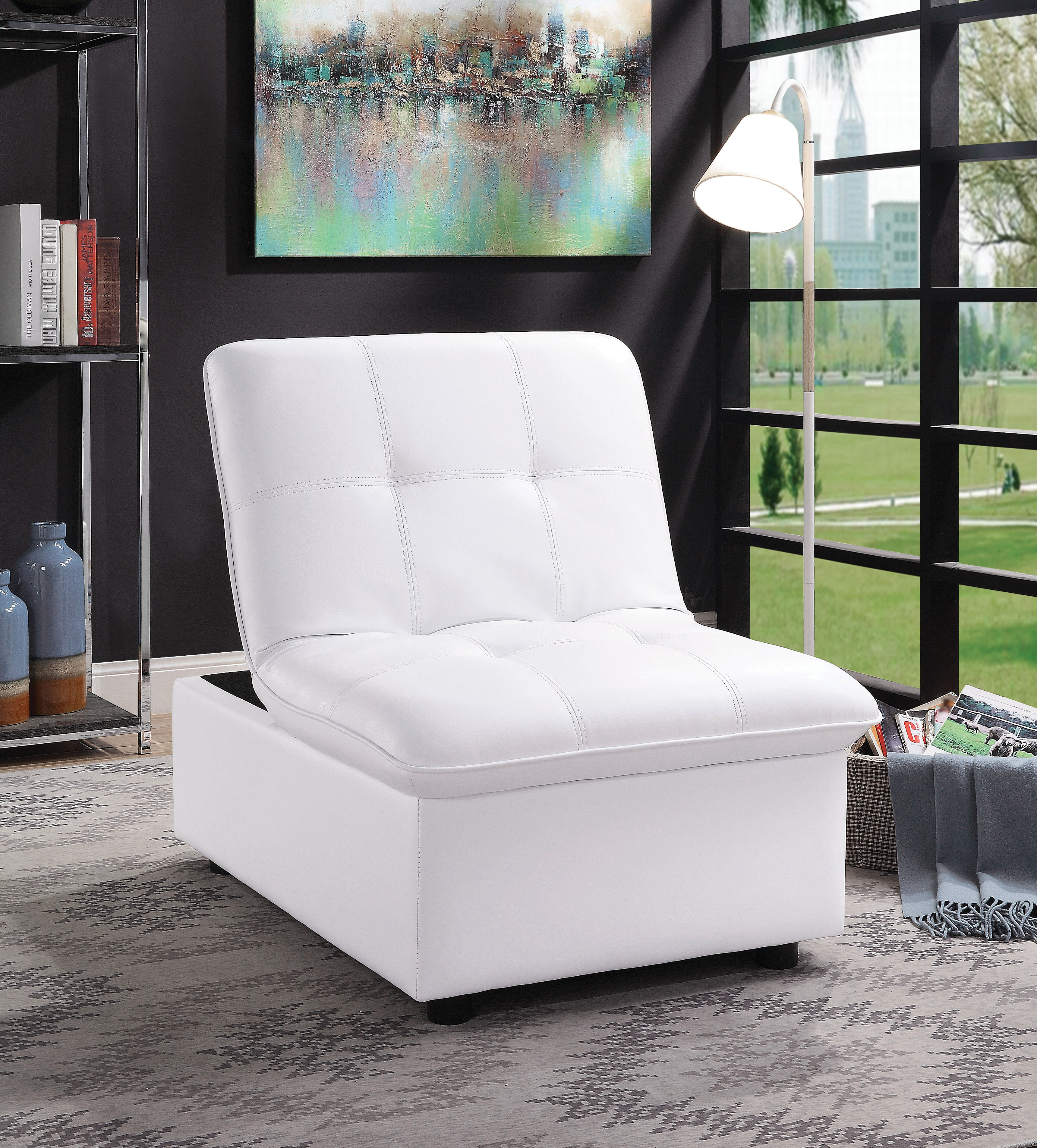 Elwell Twin 39.5 Biscuit Back Futon Chair Latitude Run Color: White