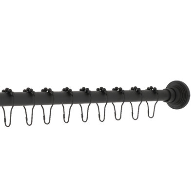 Ensemble de tringle à rideau de douche ajustable de 60 à 72 pouces avec anneaux Kingston Brass Edenscape