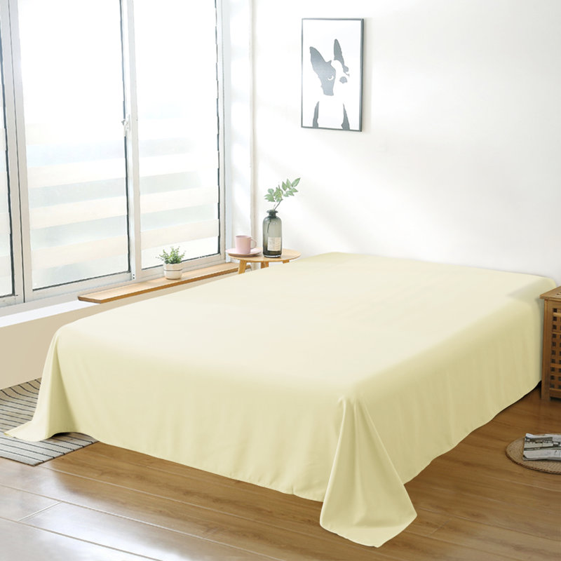 Drap plat en microfibre , Ivoire, Drap plat de taille double