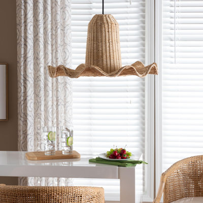 Gillies Bali & Pari Lavada Bohemian Natural Scalloped Rattan Pendant Lampshade