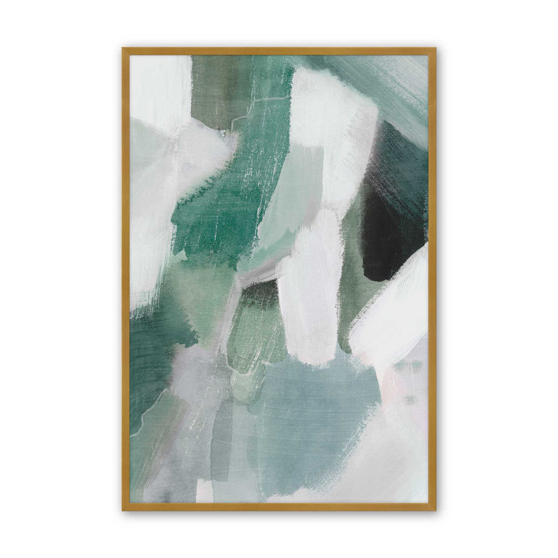 Emerald Mist II Print in a  Frame, Polished Gold Open Corner Framed, 37.25" H x 25.25" W