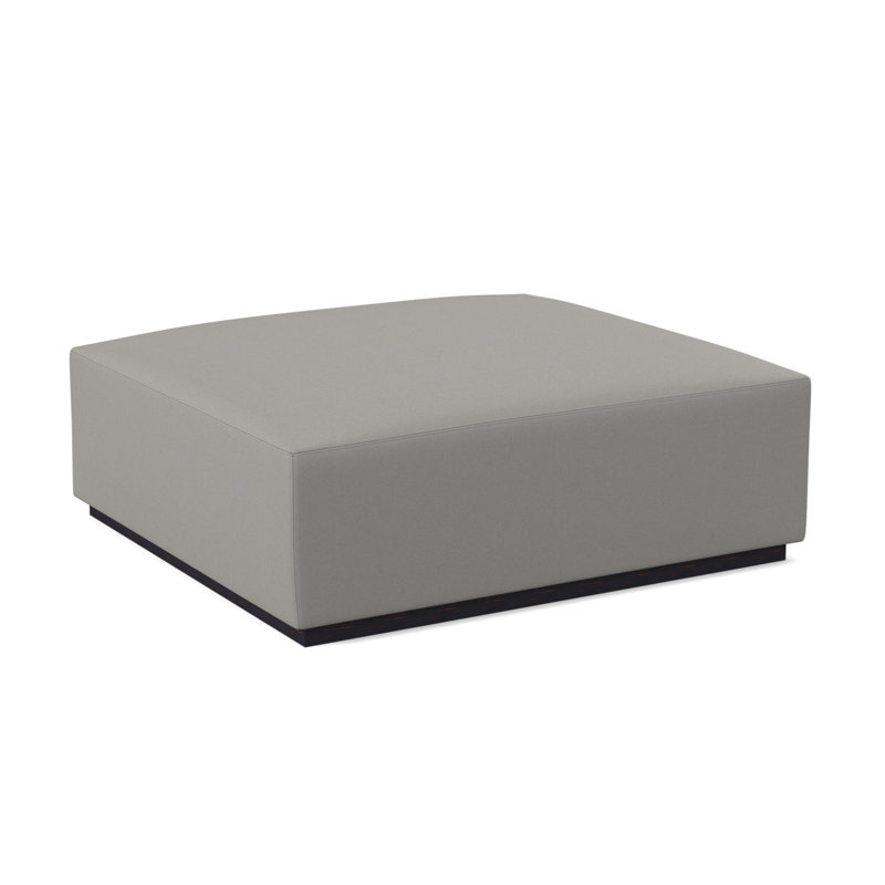 Club Upholstered Ottoman, Vintage Ebony, Fizz Ivory 100% Polyester