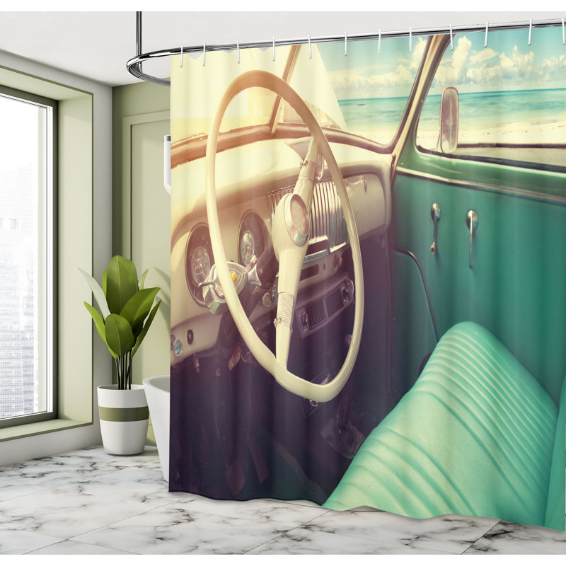 Shower Curtain Set + Hooks, 70" H x 69" W